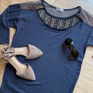 Solemio Sweater with metal bead accents 🍁